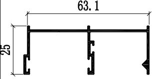 アルミニウム パティオ ウィンドウ エクストルーション プロフィール 粉末 コーティング ブロンズ